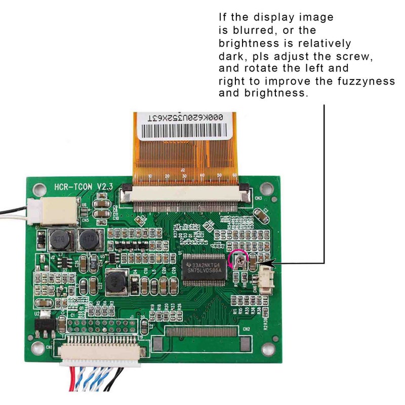 VSDISPLAY 7" 7 inch 800Ã—600 4:3 CLAA070MA0ACW LCD Screen TFT Monitor and LCD Controller Board 60 pin - Image 5